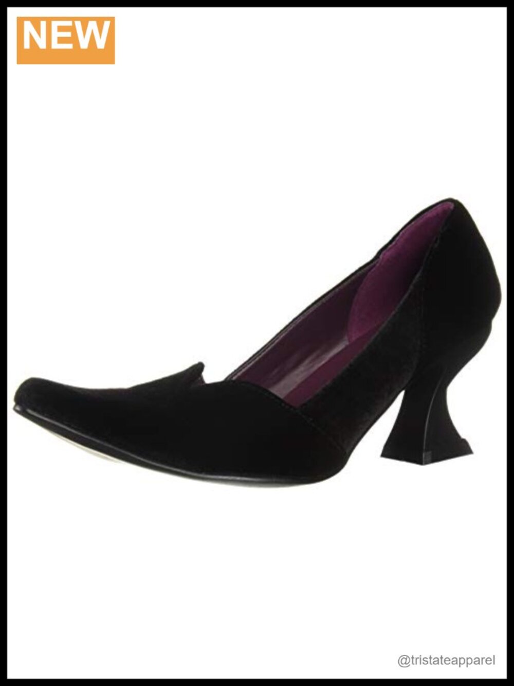 Ellie Shoes 301 Vivian Velvet Witch Pump Halloween Block Heel